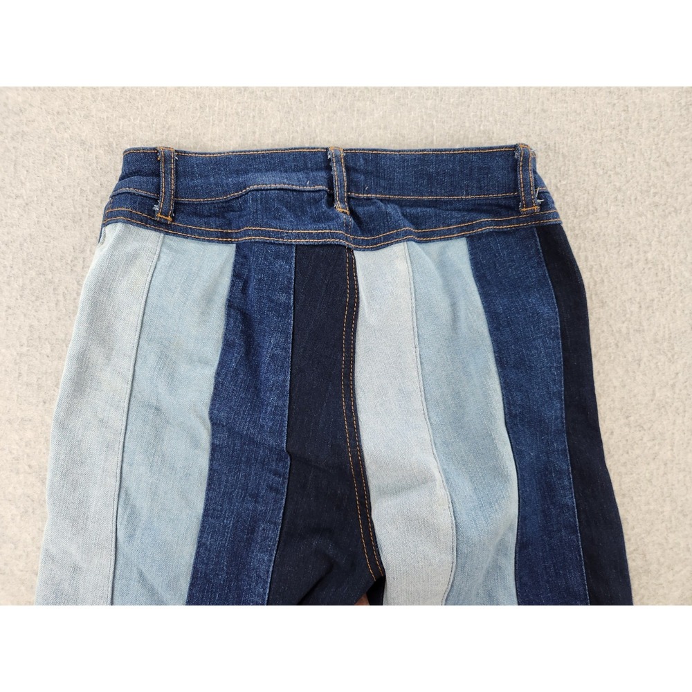 Altar'd State Jeans Sz 26 Tall Long Blue Denim Striped Flare 70s Hippie Festival - Picture 14 of 15